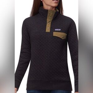 Patagonia Quilted Pullover in Black and Tan